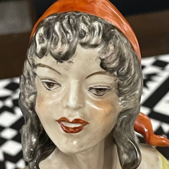 Large Antique Dresden Porcelain Woman Figurine - Picture 2 of 8